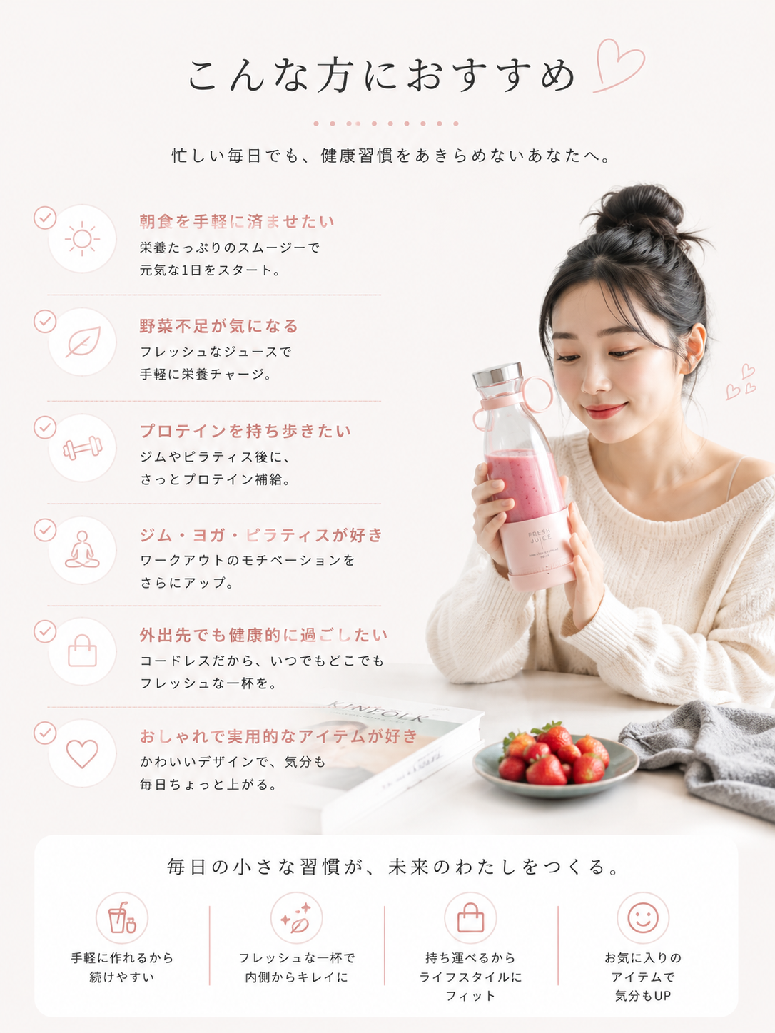 Fresh Bottle｜USB充電式 ポータブルミキサー
