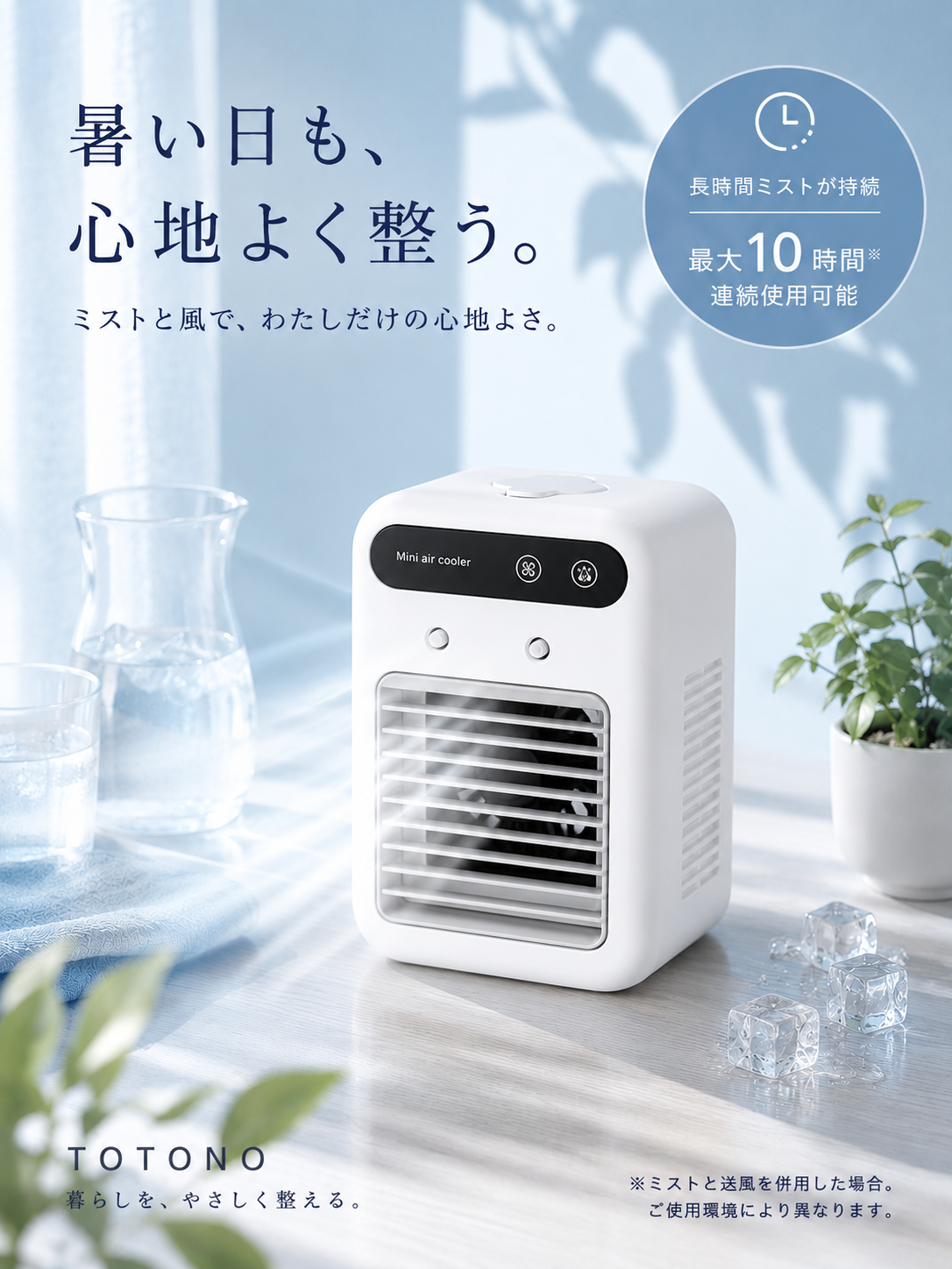 加湿機能付きミニクーラー