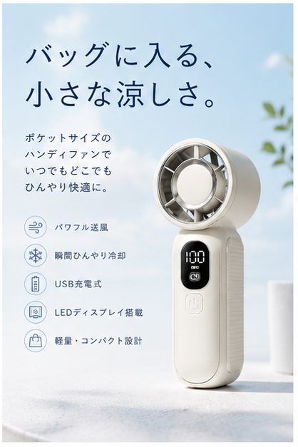 瞬間冷却ハンディファン