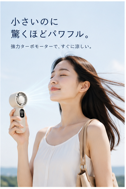 瞬間冷却ハンディファン